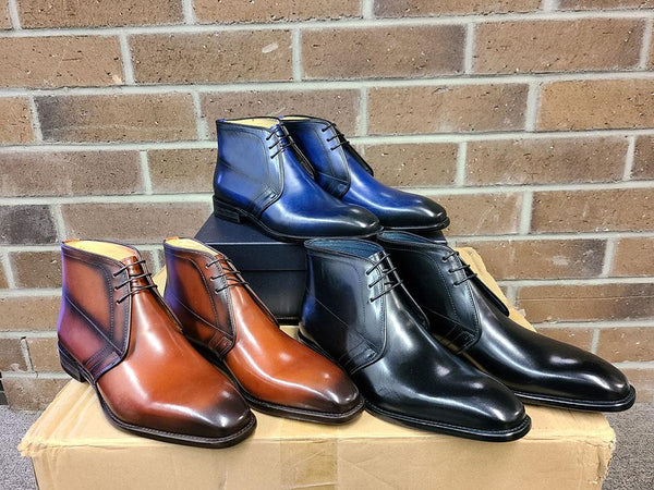 C&E Shoes Chukka Boot Calfskin Blue