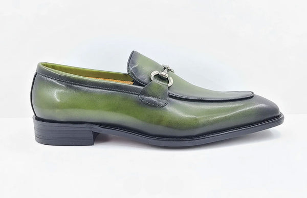 Carrucci Calfskin Loafer - Olive
