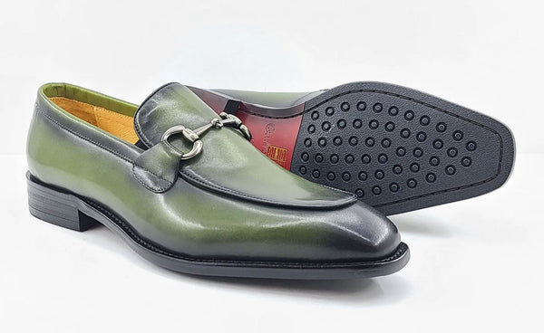 Carrucci Calfskin Loafer - Olive