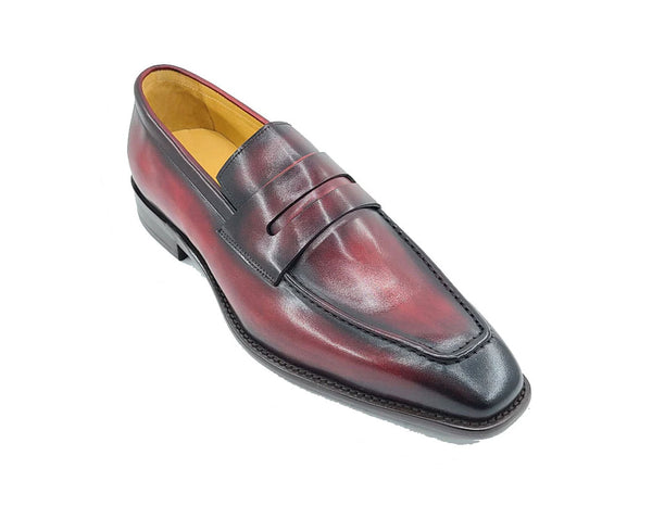 Carrucci Patina Calfskin Loafer - Burgundy