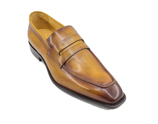 Carrucci Patina Calfskin Loafer - Cognac