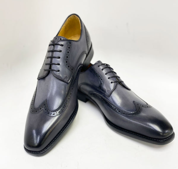 C&E Shoes Leather Lace-Up Shoe - Grey