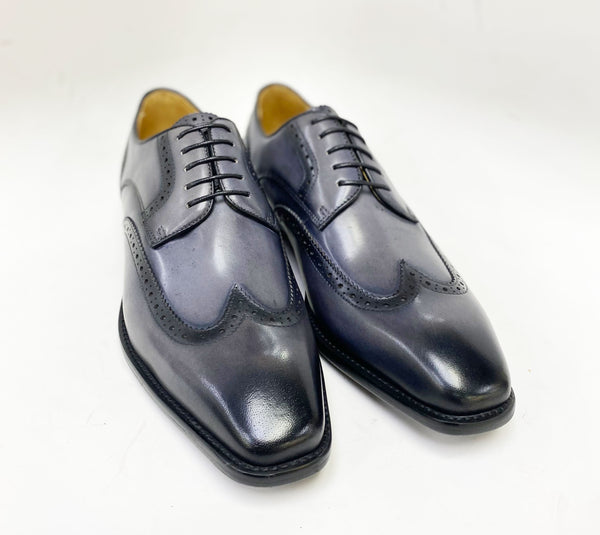 C&E Shoes Leather Lace-Up Shoe - Grey