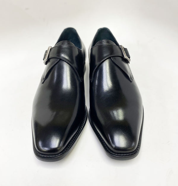 C&E Shoes Leather Monkstrap - Black