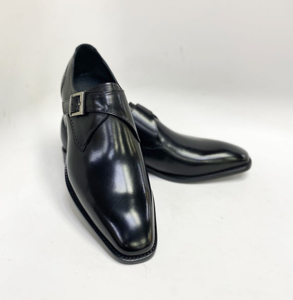C&E Shoes Leather Monkstrap - Black