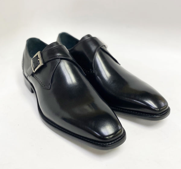 C&E Shoes Leather Monkstrap - Black