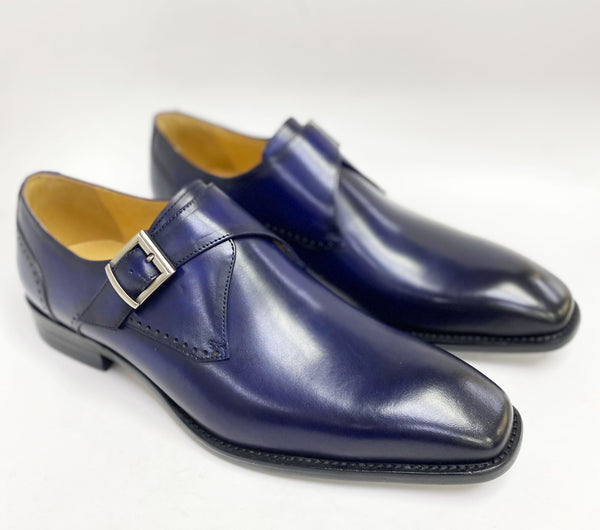 C&E Shoes Leather Monkstrap - Blue