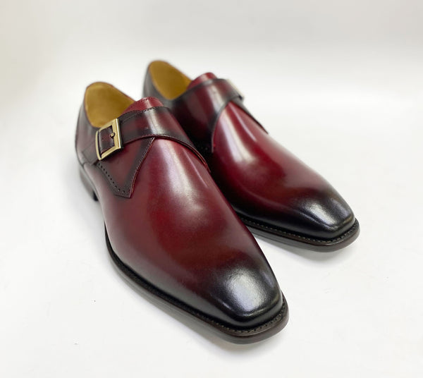 C&E Shoes Leather Monkstrap - Burgundy