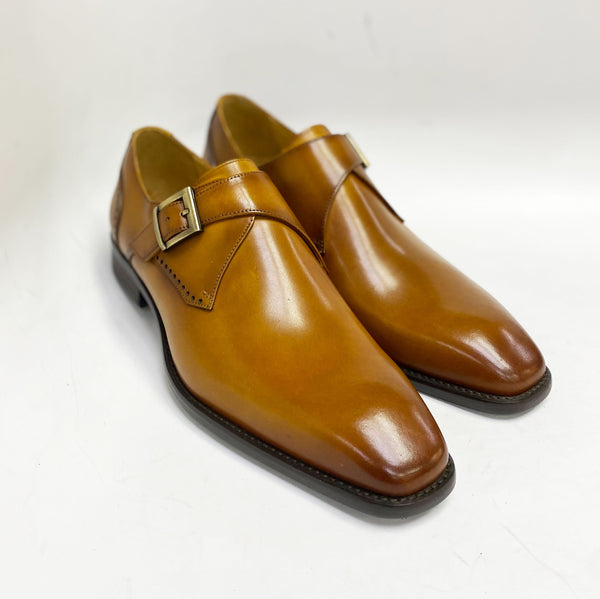 C&E Shoes Leather Monkstrap - Cognac