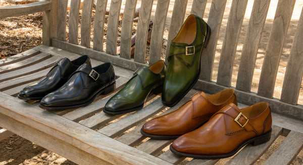 C&E Shoes Leather Monkstrap - Blue