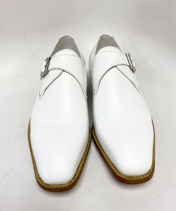 C&E Shoes Leather Monkstrap - White