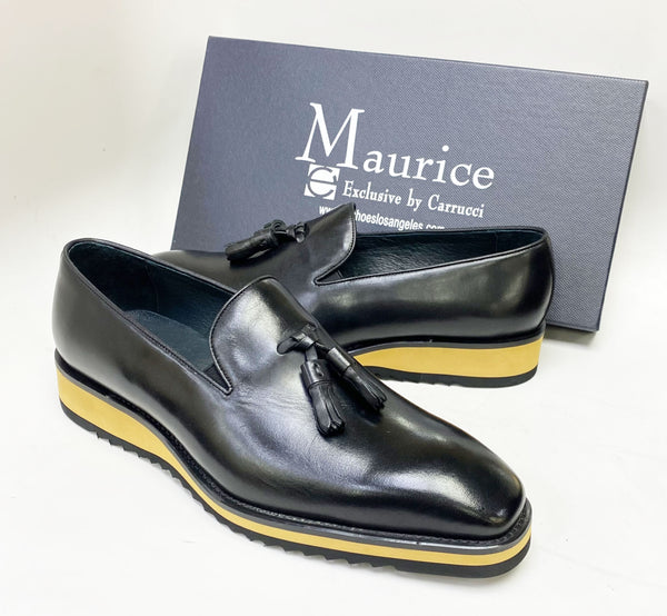 Maurice Calfskin Tasseled Loafer - Black