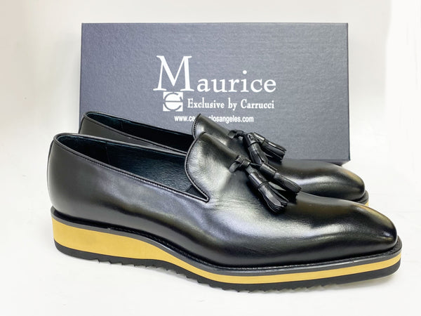 Maurice Calfskin Tasseled Loafer - Black