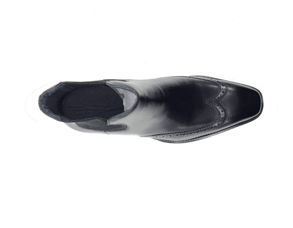 C&E Shoes Burnished Calfskin Chelsea Boot - Black