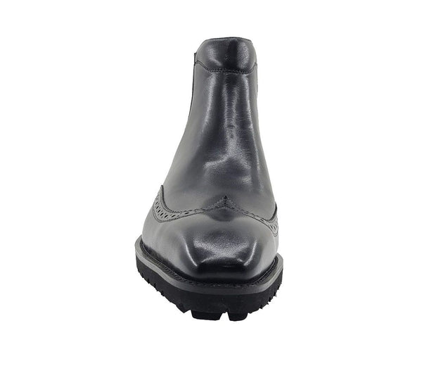 C&E Shoes Burnished Calfskin Chelsea Boot - Black