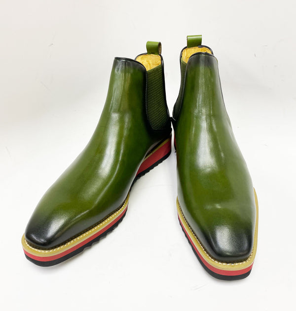 Carrucci Calfskin Boot - Olive