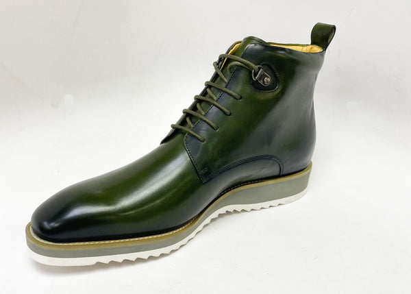 Maurice Burnished Calfskin Boot - Hunter Green