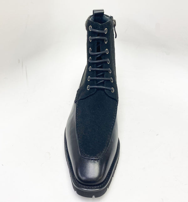 C&E Shoes Calfskin Suede Boot - Black