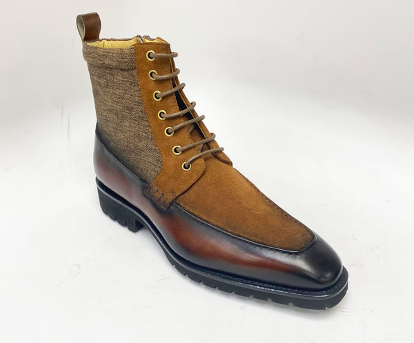C&E Shoes Calfskin Suede Boot - Brown