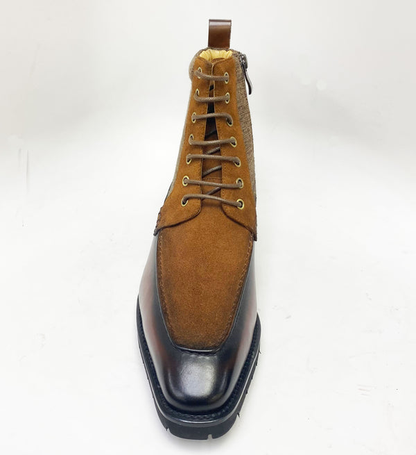 C&E Shoes Calfskin Suede Boot - Brown