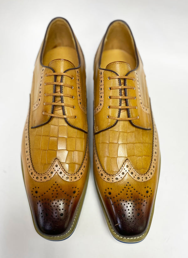 Maurice Calfskin Oxford - Camel/Blue