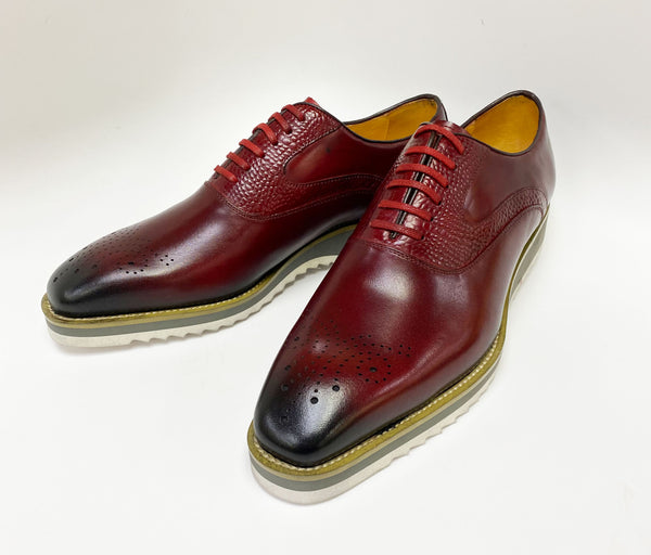 Maurice Calfskin Lace-Up Shoe - Burgundy