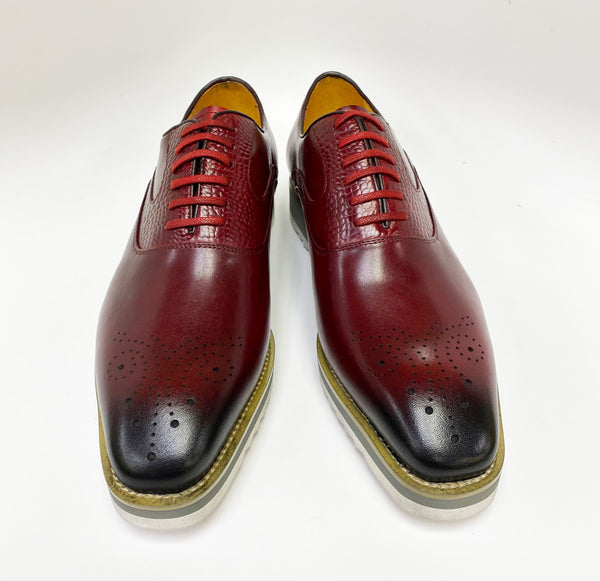Maurice Calfskin Lace-Up Shoe - Burgundy