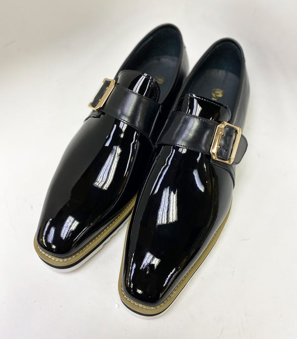 Maurice Patent Leather Monkstrap - Black