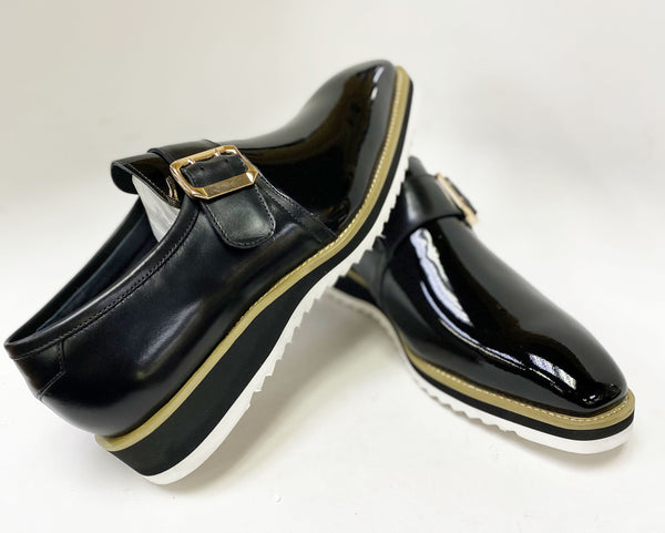 Maurice Patent Leather Monkstrap - Black