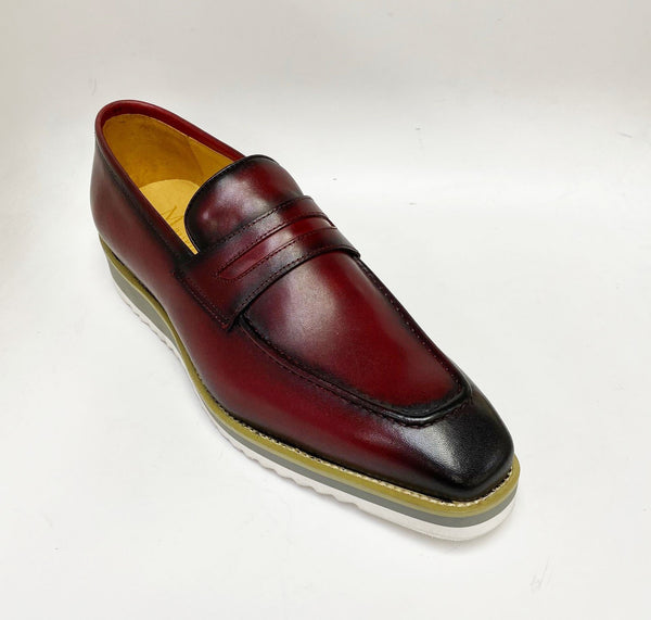 C&E Calfskin Penny Loafer - Burgundy