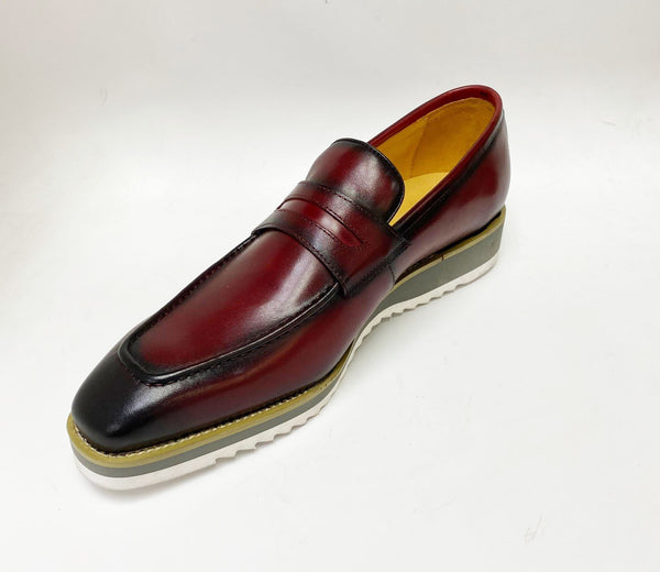 C&E Calfskin Penny Loafer - Burgundy