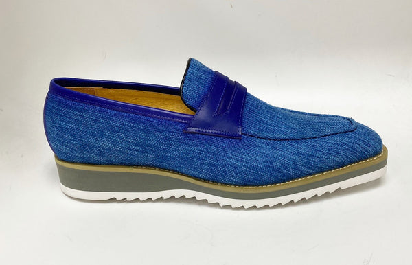 C&E Canvas Calfskin Loafer - Blue