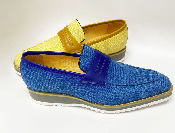 C&E Canvas Calfskin Loafer - Blue