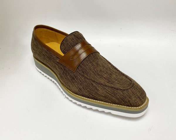 C&E Canvas Calfskin Loafer - Brown