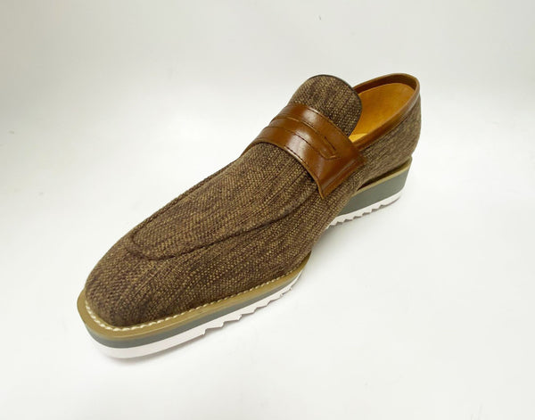 C&E Canvas Calfskin Loafer - Brown