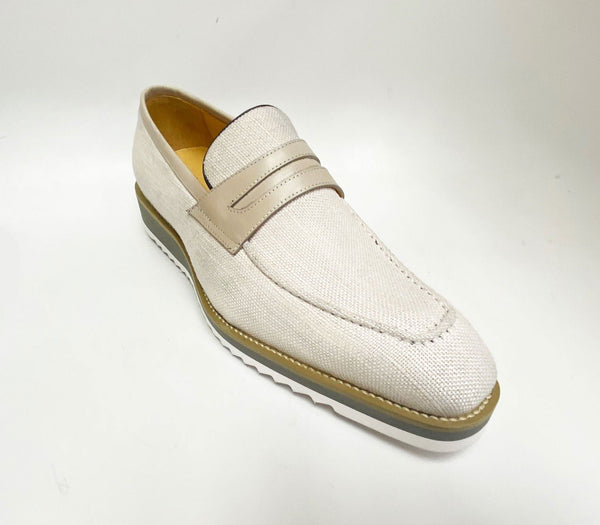 C&E Canvas Calfskin Loafer - Cream