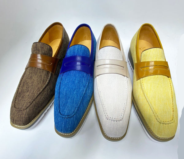 C&E Canvas Calfskin Loafer - Blue