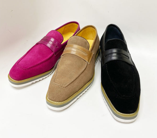 C&E Shoes Suede Penny Loafer - Mocha