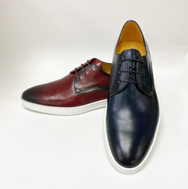 C&E Shoes Calfskin Lace-Up Sneaker - Black