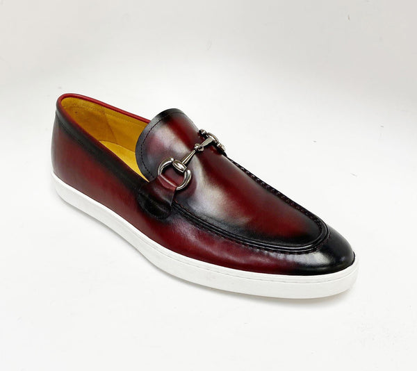 Maurice Horsebit Calfskin Loafer - Burgundy