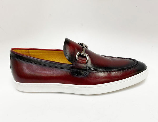 Maurice Horsebit Calfskin Loafer - Burgundy