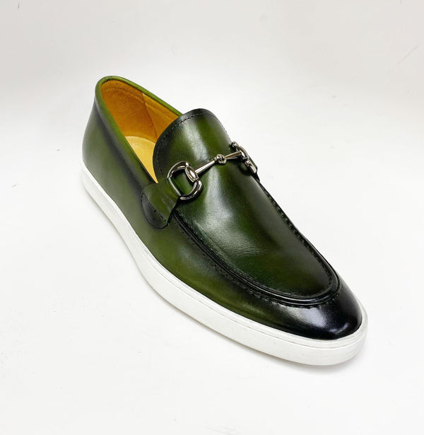 Maurice Horsebit Calfskin Loafer - Olive