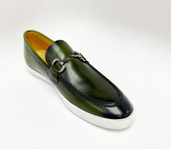 Maurice Horsebit Calfskin Loafer - Olive