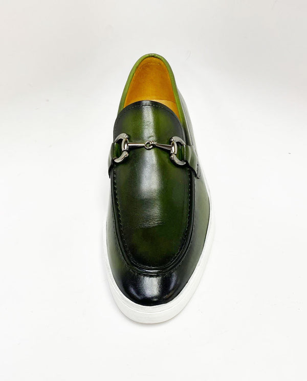 Maurice Horsebit Calfskin Loafer - Olive
