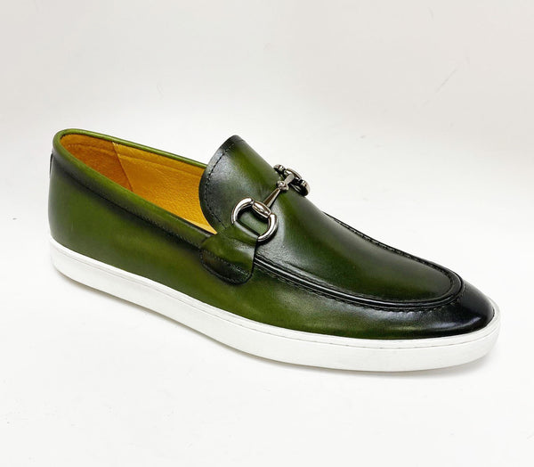 Maurice Horsebit Calfskin Loafer - Olive