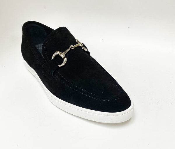 C&E Shoes Suede Horsebit Loafer - Black