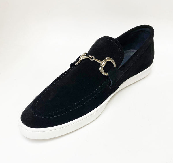 C&E Shoes Suede Horsebit Loafer - Black