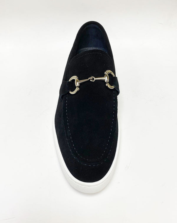 C&E Shoes Suede Horsebit Loafer - Black