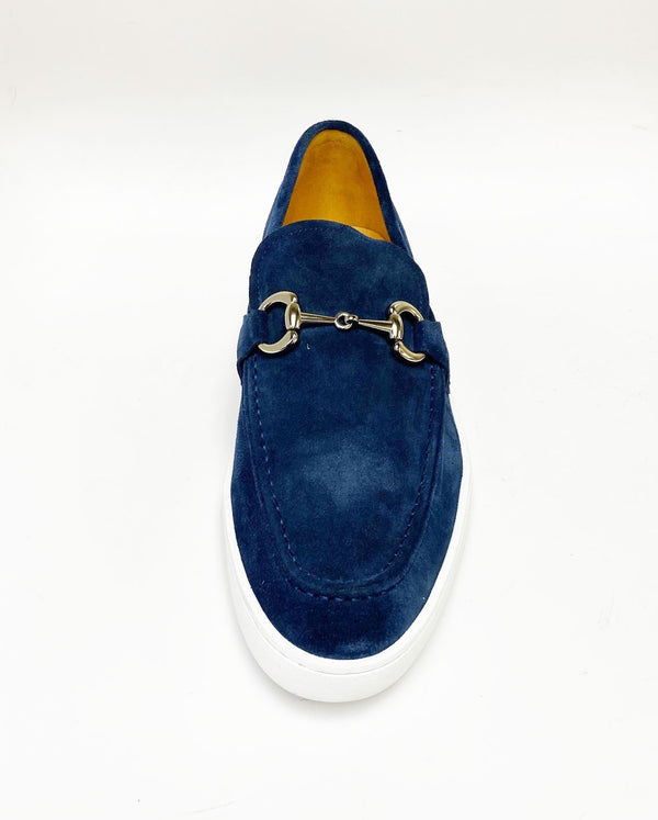 Maurice Suede Horsebit Loafer - Navy