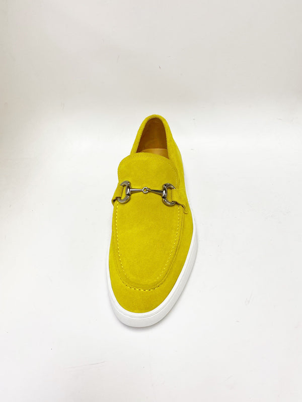 C&E Shoes Suede Horsebit Sneaker - Yellow